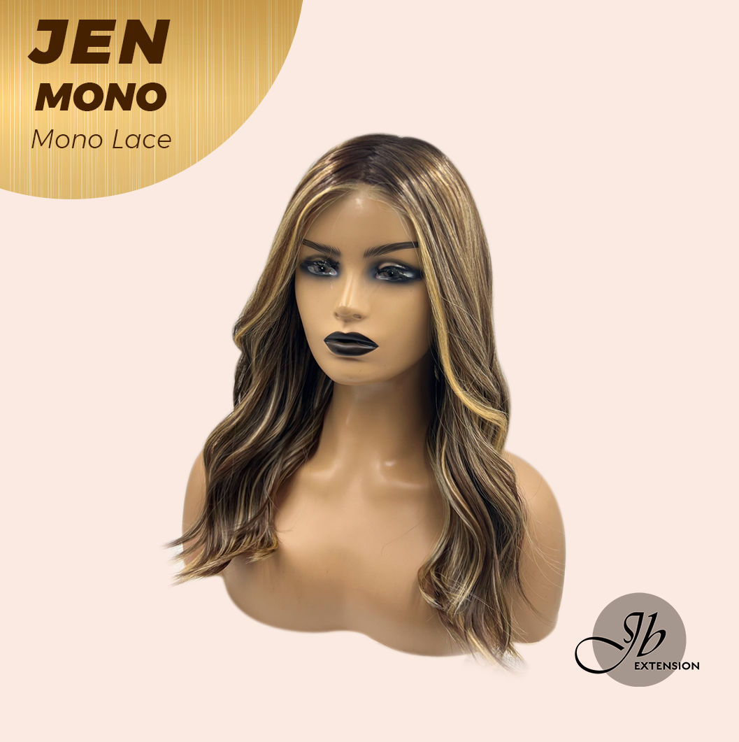 [PRE-ORDER] HOT OF SEASON -JBEXTENSION JEN MONO Monofilament Handmade Wig 6X5 Full Monofilament Hand Tied Top Wig 18 Inches Hazelnut Blonde Highlight Mono Lace Wig With Anti-slip Silicone Strips Glueless Wig JEN MONO【BENDY EAR TABS】