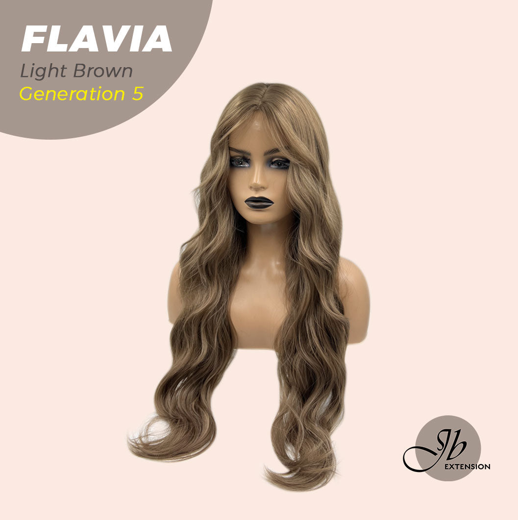 JBEXTENSION GENERATION FIVE 28 Inches Light Brown Body Wave Wig FLAVIA LIGHT BROWN