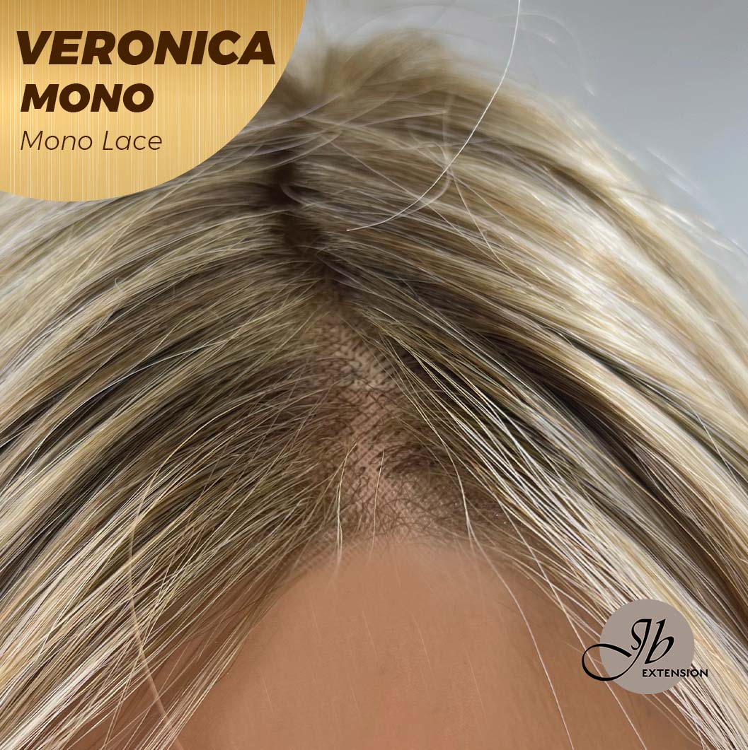 [PRE-ORDER] JBEXTENSION VERONICA MONO Monofilament Handmade Wig 6X5 Full Monofilament Hand Tied Top Wig 12 Inches Blonde Wave Mono Lace Wig With Anti-slip Silicone Strips Glueless Wig VERONICA MONO【BENDY EAR TABS】