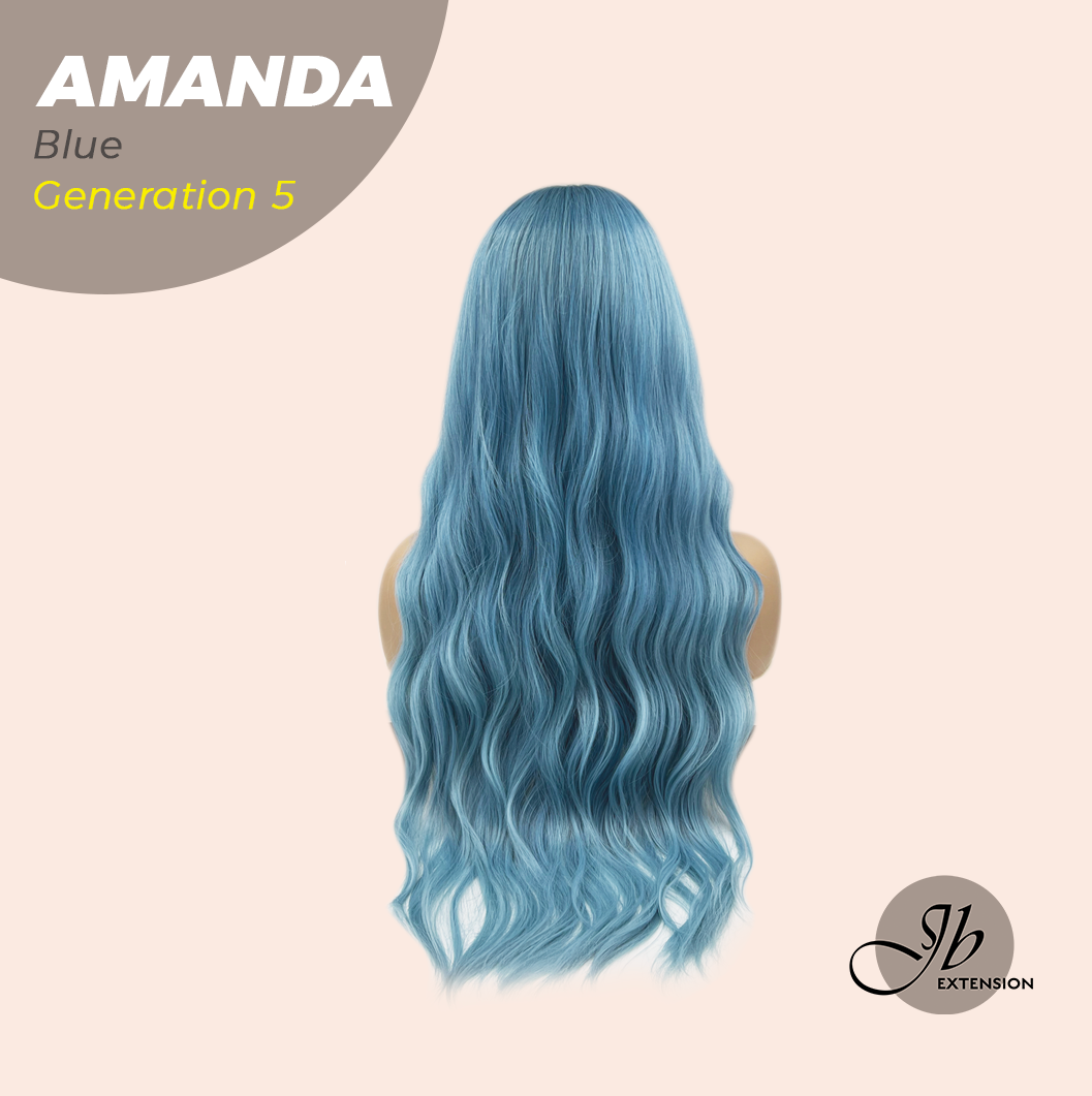 JBEXTENSION GENERATION FIVE 28 Inches Blue Long Wave Wig AMANDA G5 BLUE
