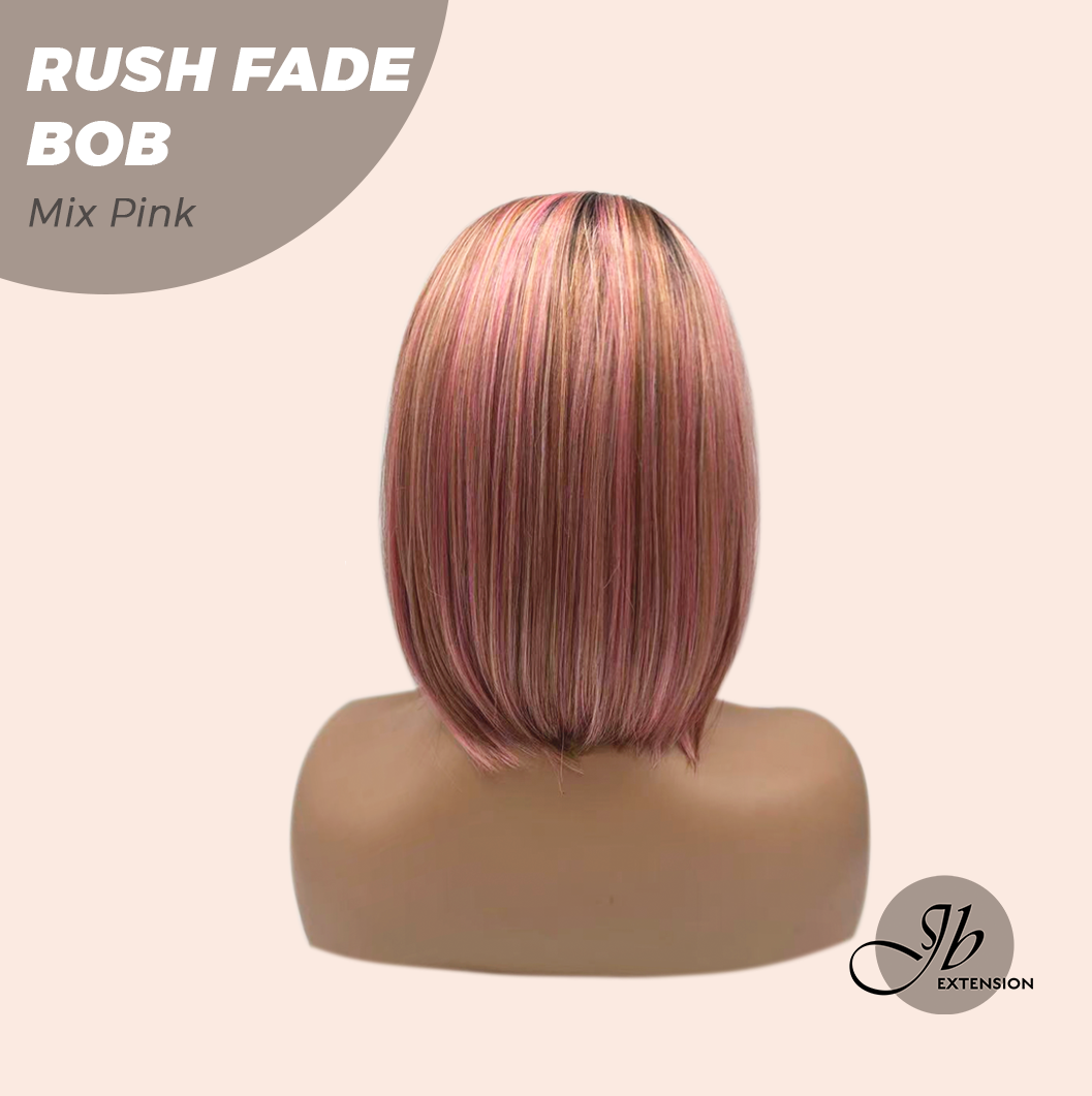 JBEXTENSION 12 Inches Short Hair Mix Pink Headband Wig RUSH FADE BOB - MIX PINK