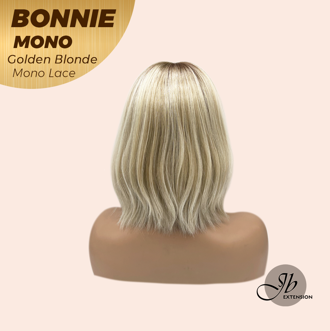 [PRE-ORDER] JBEXTENSION BONNIE MONO GOLDEN BLONDE Full Monofilament Handmade Full Lace Full Hand Tied Wig 12 Inches Golden Blonde With Dark Root Mono Lace Handmade Futura Fiber Glueless Wig BONNIE MONO GOLDEN BLONDE【BENDY EAR TABS】