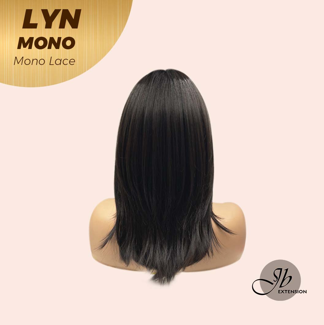 JBEXTENSION LYN MONO Partial Monofilament Wig 17 Inches Natural Black Partial Mono Lace Glueless Wig Lyn Mono【BENDY EAR TABS】