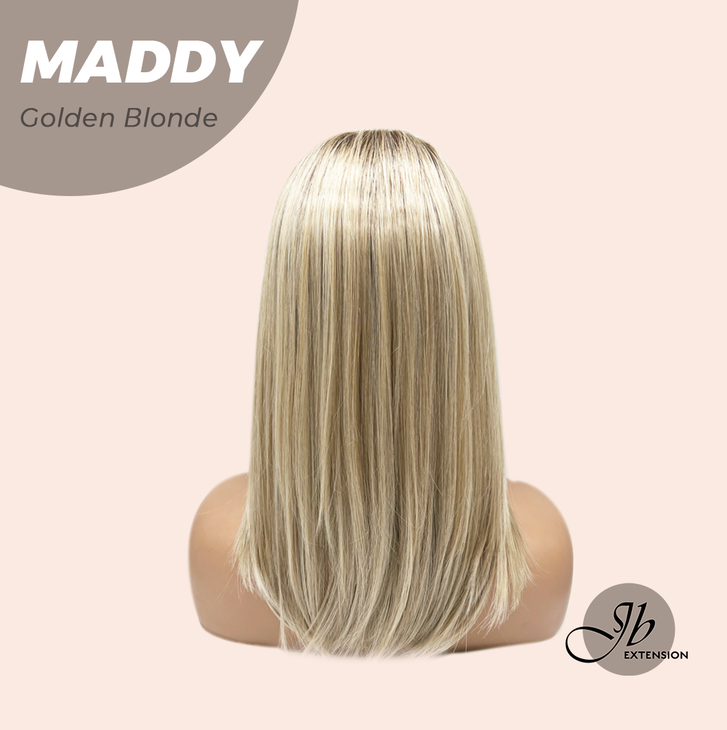 JBEXTENSION 18 Inches Golden Blonde Women Fashion Full Machine Wig MADDY GOLDEN BLONDE【PLUS PERMATEASE】【BENDY EAR TABS】