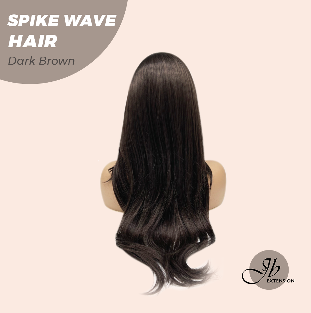 JBEXTENSION 24 Inches Long Curly Hair Dark Brown Headband Wig SPIKE WAVE HAIR - DARK BROWN