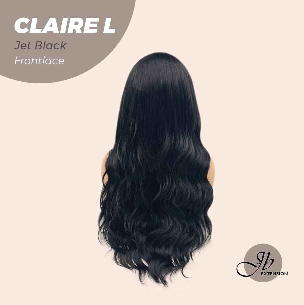 JBEXTENSION 26 Inches Body Wave Jet Black Pre-Cut Frontlace Glueless Wig CLAIRE L BLACK