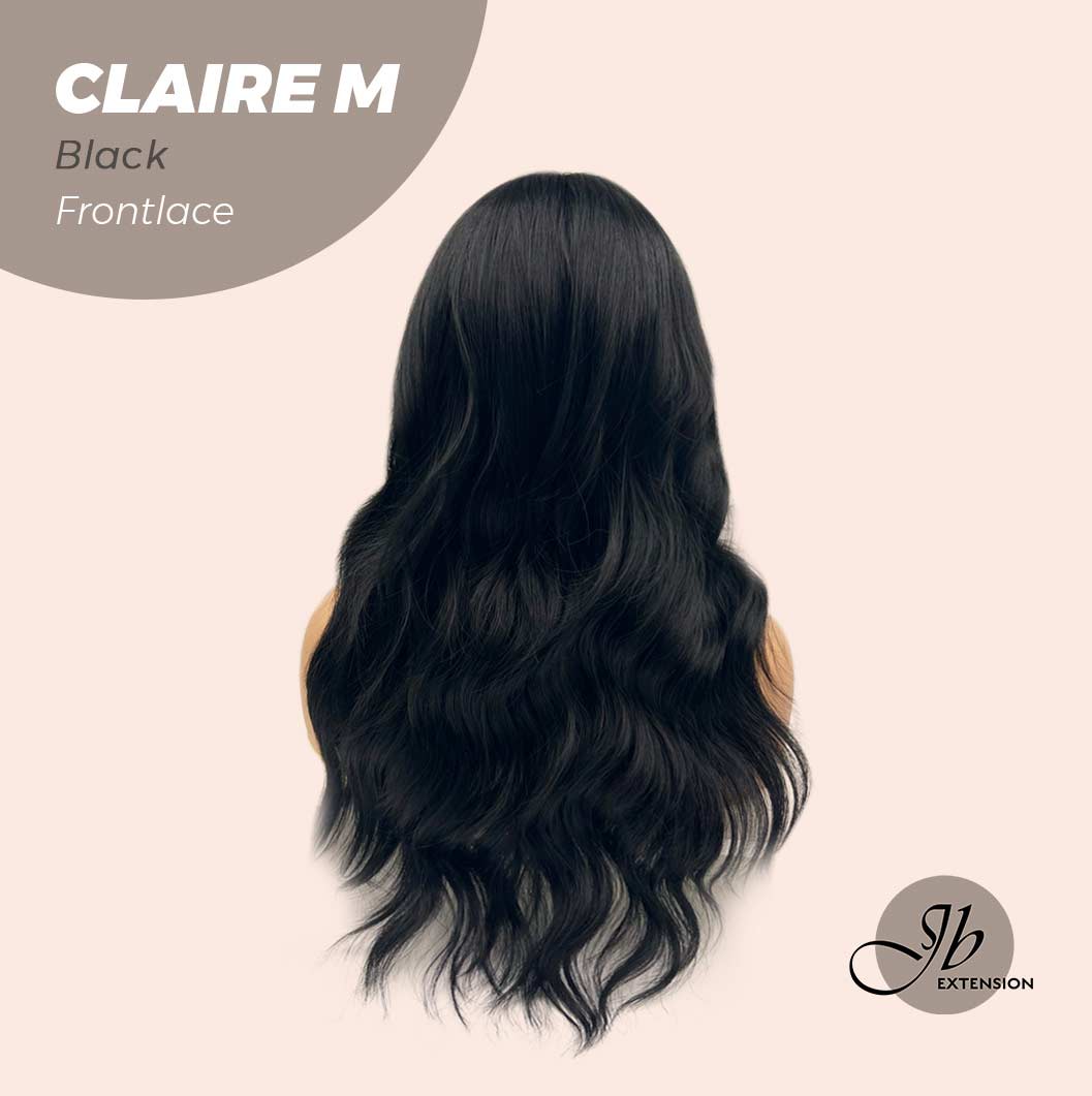 JBEXTENSION 22 Inches Body Wave Jet Black Pre-Cut Frontlace Glueless Wig CLAIRE M BLACK