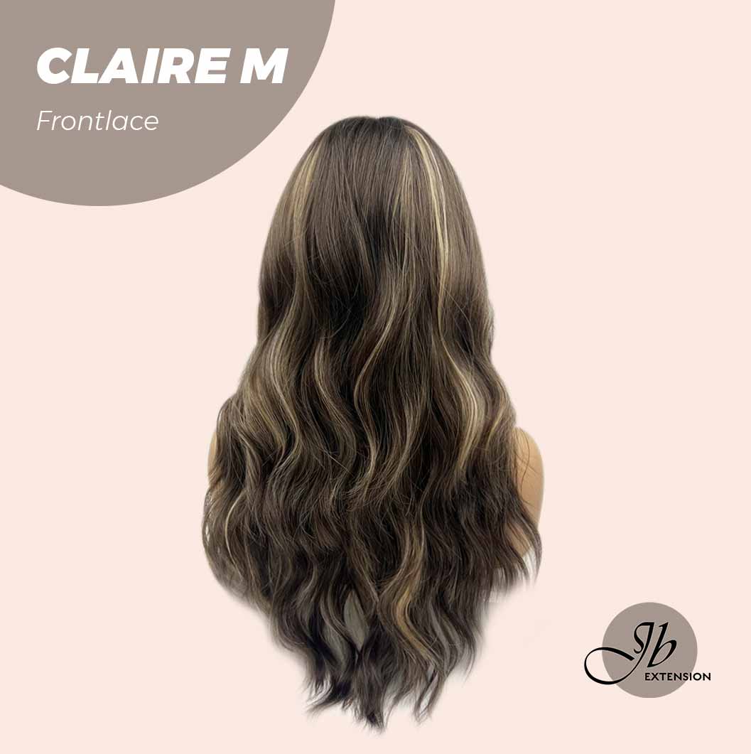 Nichole's Selection - 22 Inches Body Wave Brown With Highlight Pre-Cut Frontlace Glueless Wig CLAIRE LACE M