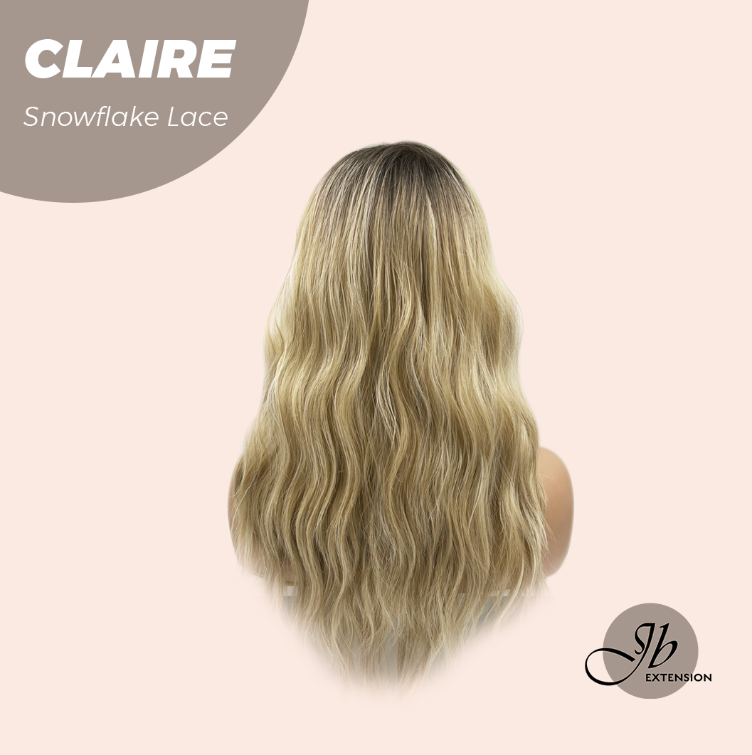 JBEXTENSION 22 Inches Mix Blonde Pre-Cut Snowflake Lace Frontlace Glueless Wig CLAIRE SNOWFLAKE【PERMATEASE】【BENDY EAR TABS】- M/L