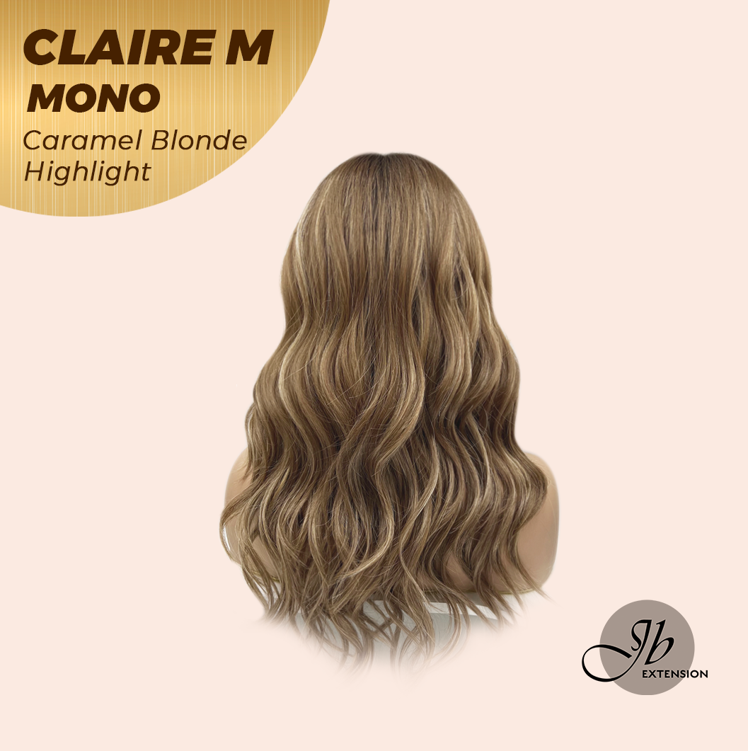 JBEXTENSION CLAIRE MONO CARAMEL BLONDE HIGHLIGHT Partial Monofilament Wig 22 Inches Caramel Blonde Highlight Partial Mono Lace Glueless Wig CLAIRE MONO CARAMEL BLONDE HIGHLIGHT【BENDY EAR TABS】