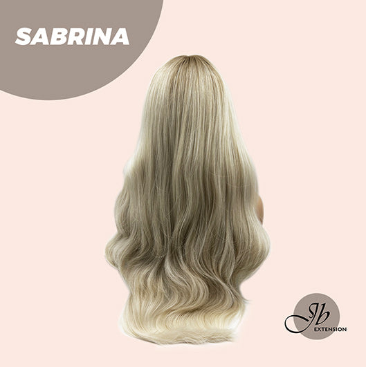 JBEXTENSION 26 Inches Dark Root Light Blonde Curly Women Wig With Bangs SABRINA