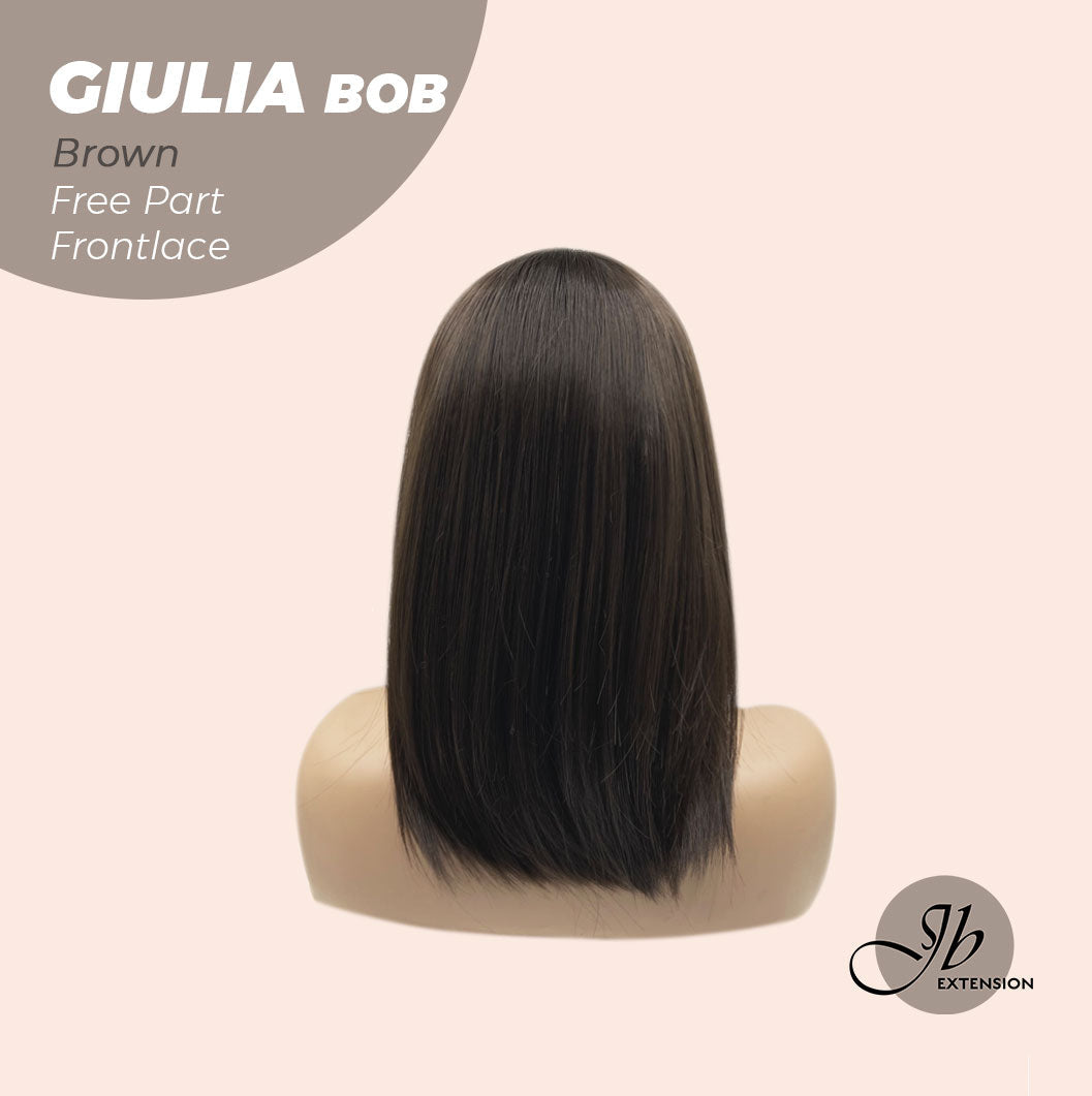 JBEXTENSION 14 Inches Bob Cut Brown Frontlace Glueless Wig GIULIA BOB BROWN (FREE PARTING)