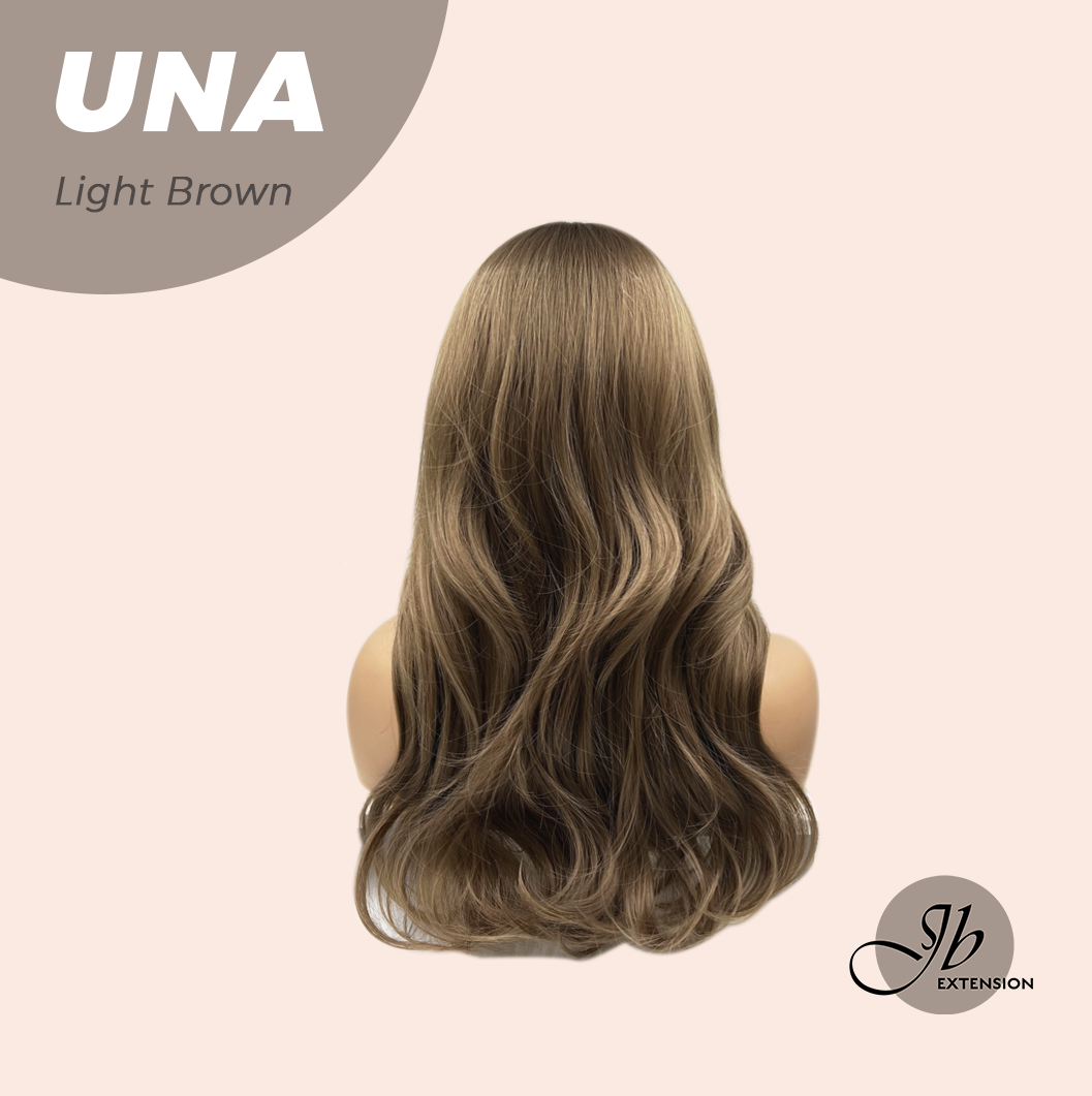 JBEXTENSION 22 Inches Light Brown Wave With Bangs Wig UNA LIGHT BROWN