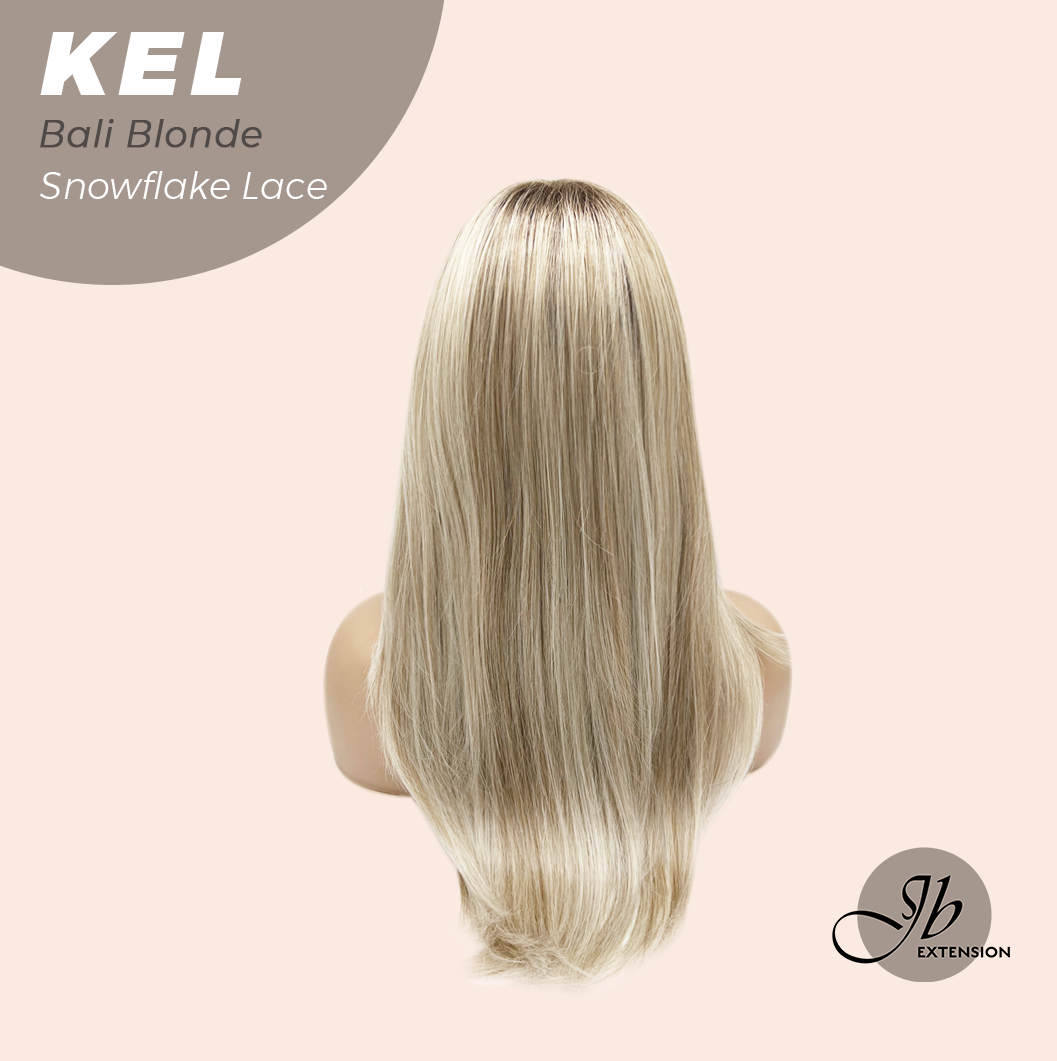 JBEXTENSION 22 Inches Bali Blonde Pre-Cut Snowflake Lace Frontlace Glueless Wig KEL BALI BLONDE【PERMATEASE】【BENDY EAR TABS】- M/L