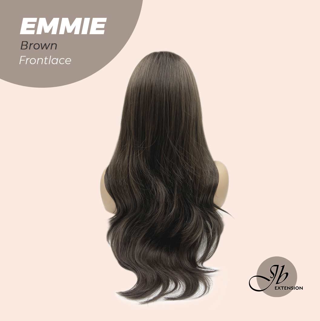 Nichole's Selection - 26 Inches Curly Women Cold Brown Wig Pre-Cut Frontlace Glueless Wig EMMIE BROWN