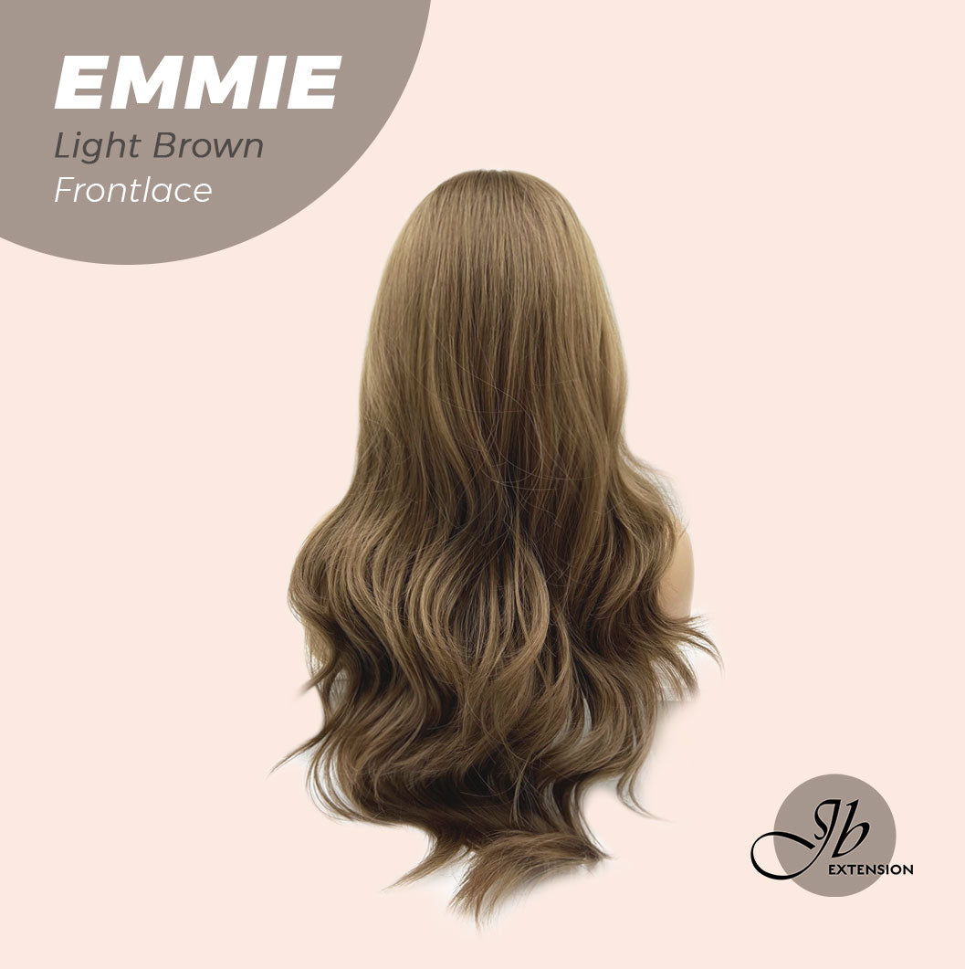 JBEXTENSION 26 Inches Curly Women Light Brown Wig Pre-Cut Frontlace Glueless Wig EMMIE LIGHT BROWN
