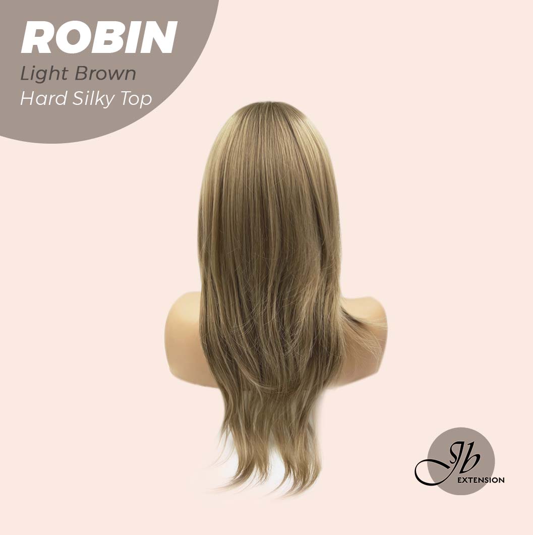 JBEXTENSION 22 Inches  Scalpiana Light Brown Wolf Cut 3.5X4 Hard Silky Top Natural Scalp Effect Wig ROBIN LIGHT BROWN