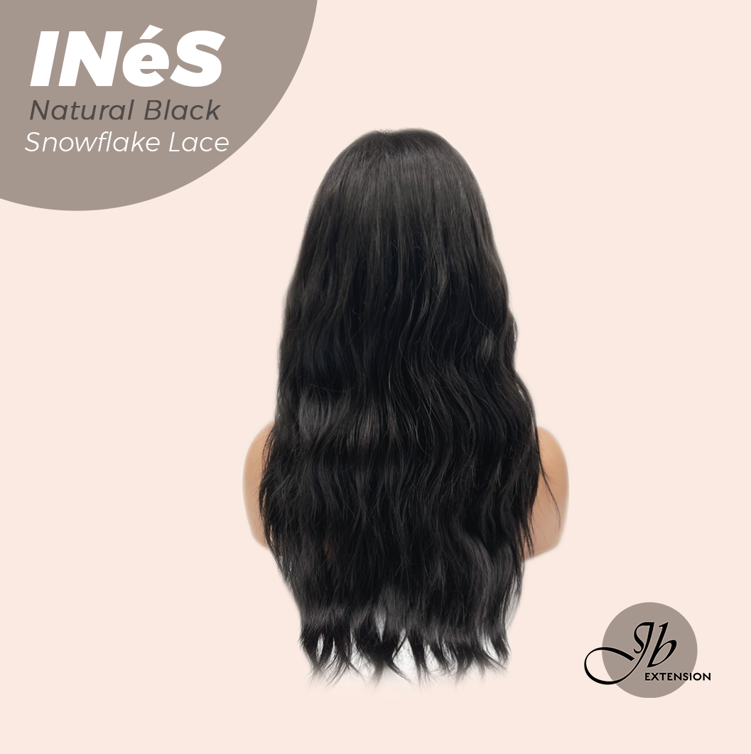 JBEXTENSION 22 Inches Natural Black Pre-Cut Snowflake Lace Frontlace Glueless Wig INéS NATURAL BLACK【PERMATEASE】【BENDY EAR TABS】