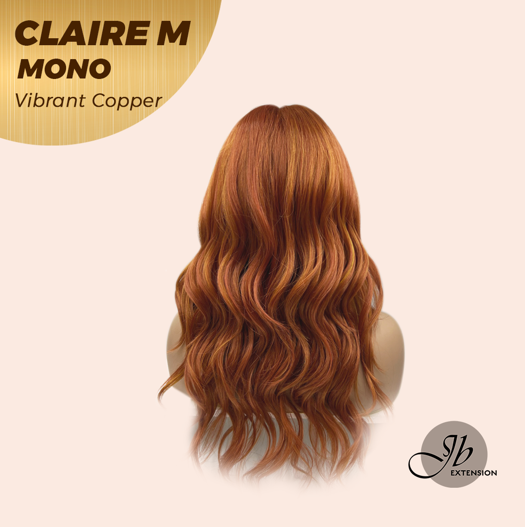 [PRE-ORDER] HOT OF SEASON -  CLAIRE MONO VIBRANT COPPER Partial Monofilament Wig 22 Inches Vibrant Copper Partial Mono Lace Glueless Wig Claire Mono Vibrant Copper【BENDY EAR TABS】