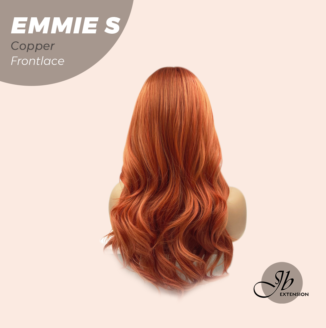 JBEXTENSION 22 Inches Curly Copper Pre-Cut Frontlace Glueless Wig EMMIE S COPPER