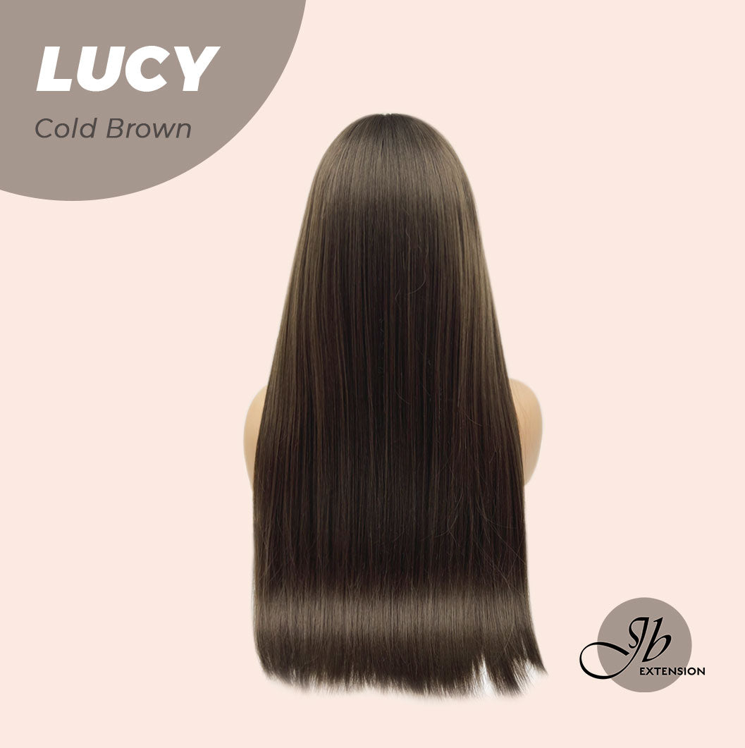 JBEXTENSION 24 Inches Cold Brown Wig With Bangs LUCY COLD BROWN