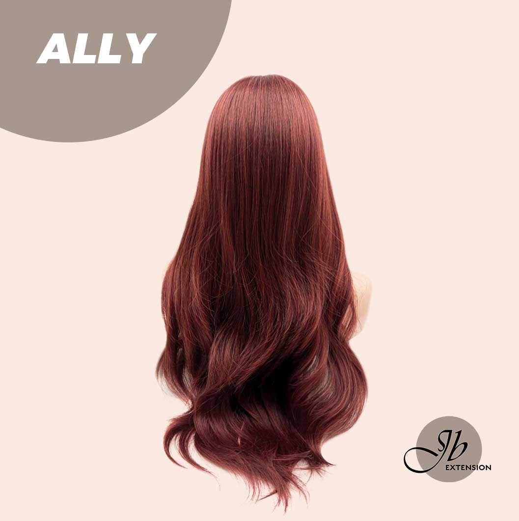 JBEXTENSION 25 Inches Red Curly Fashion Wig With Full Bangs ALLY
