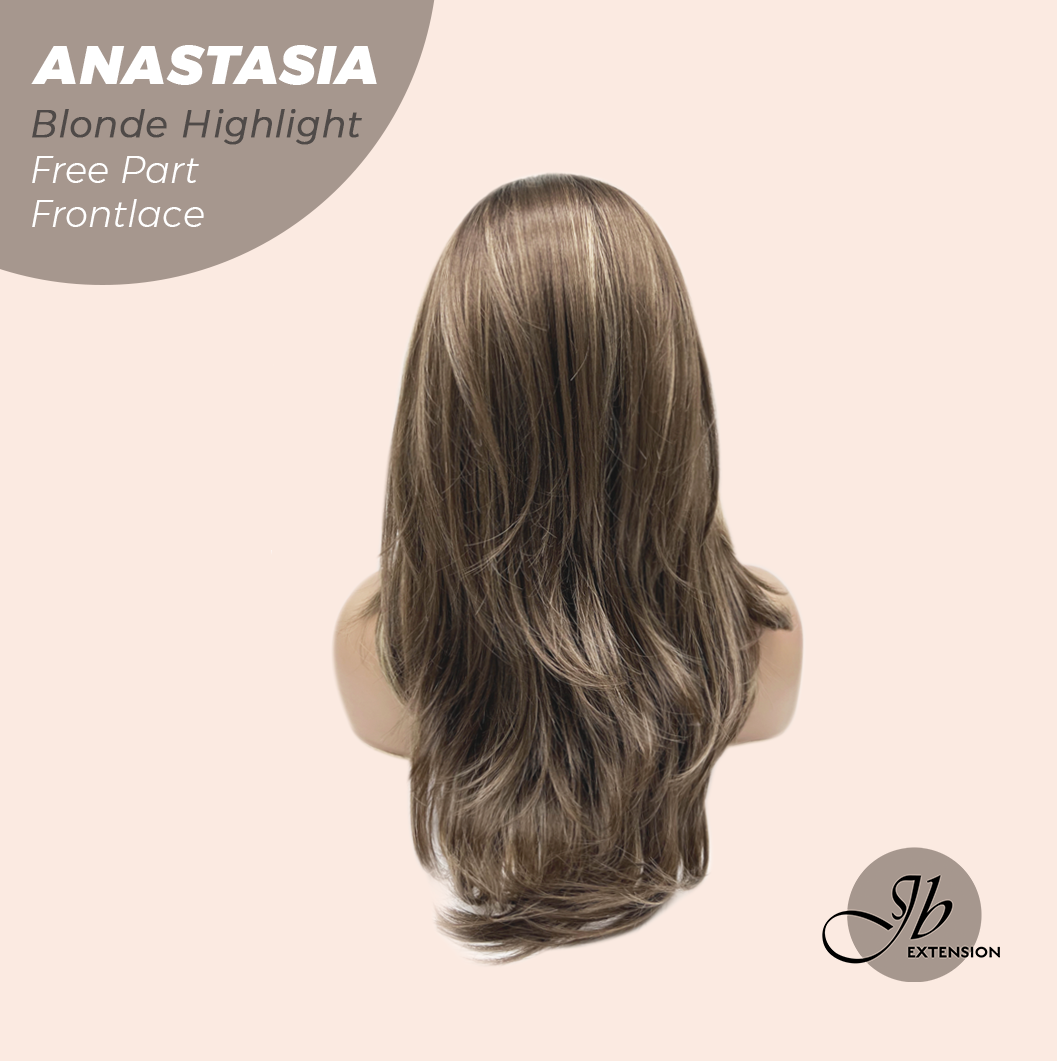 JBEXTENSION 20 Inches Blonde Highlight Curly Pre-Cut 13X3 Lace Free Part Frontlace Glueless Wig ANASTASIA BLONDE HIGHLIGHT