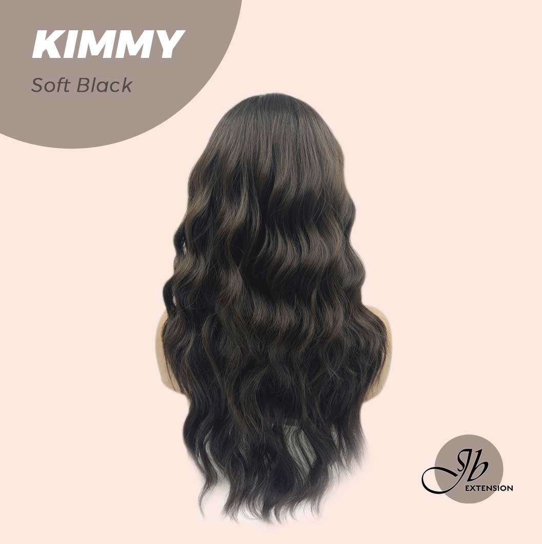 JBEXTENSION 24 Inches Soft Black Body Wave With Bangs Wig KIMMY SOFT BLACK