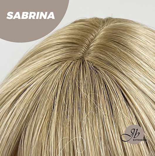 JBEXTENSION 26 Inches Dark Root Light Blonde Curly Women Wig With Bangs SABRINA