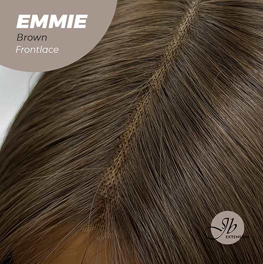 Get this look with JBEXTENSION 26 Inches Curly Women Cold Brown Wig Pre-Cut Frontlace Glueless Wig EMMIE BROWN