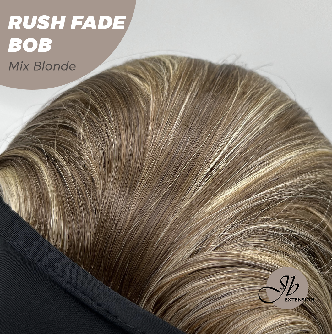 JBEXTENSION 12 Inches Short Hair Mix Blonde Headband Wig RUSH FADE BOB - MIX BLONDE