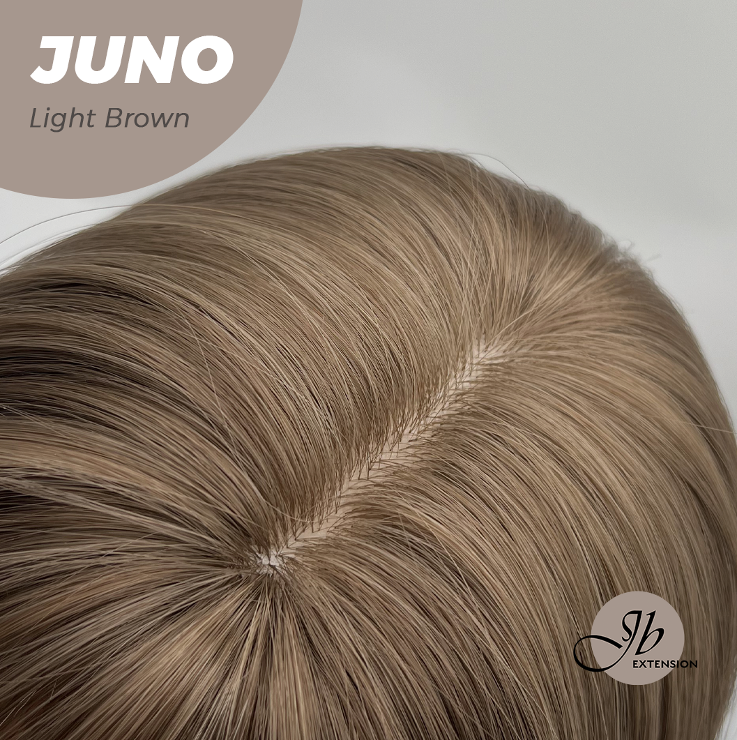 JBEXTENSION 10 Inches Short Light Brown Wig with Bangs JUNO LIGHT BROWN