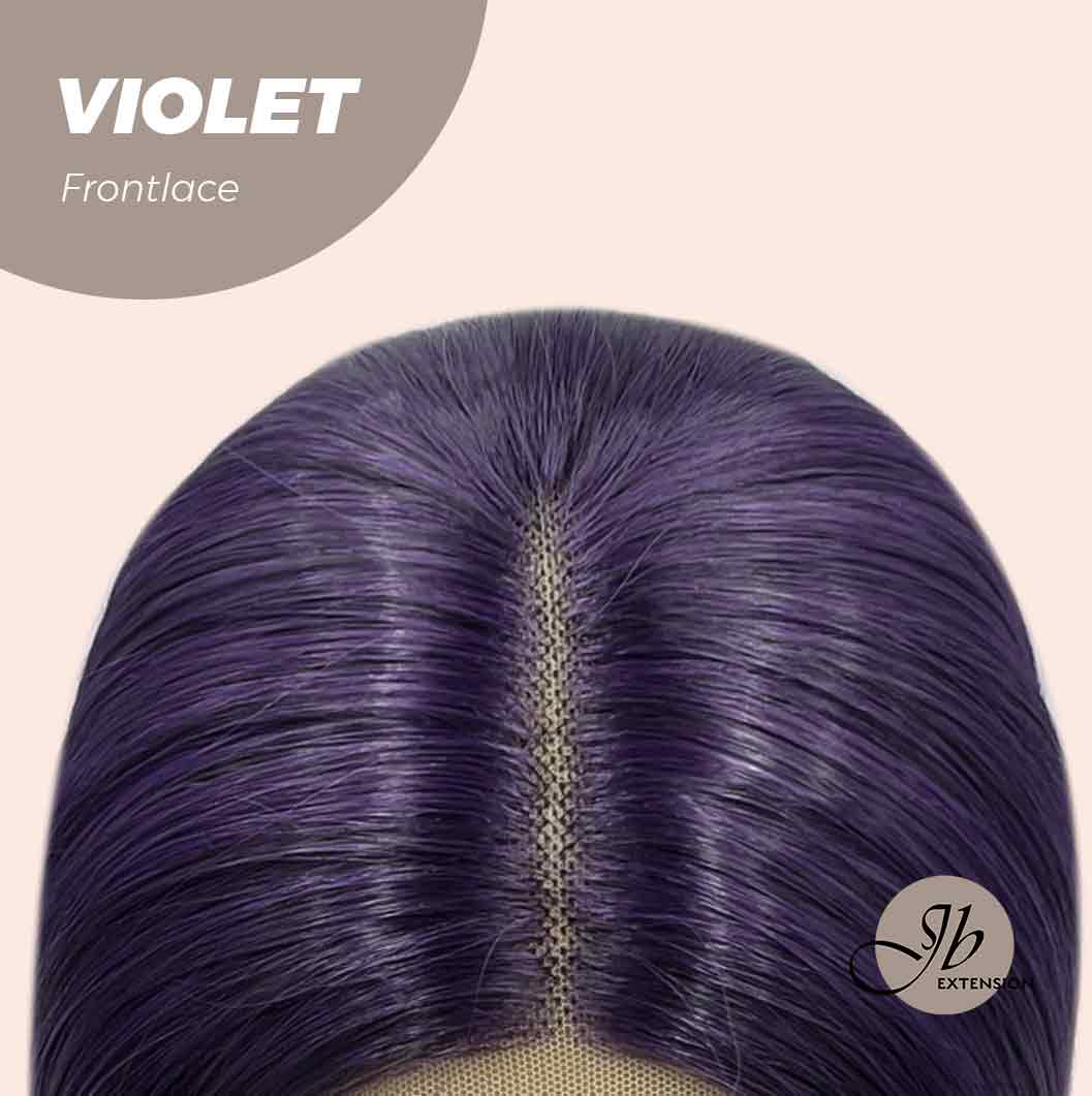 JBEXTENSION 26 Inches Dark Purple Color Long Straight Frontlace Glueless Wig VIOLET