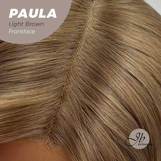 JBEXTENSION 12 Inches Bob Cut Light Brown Straight Pre-Cut Frontlace Glueless Wig PAULA LIGHT BROWN