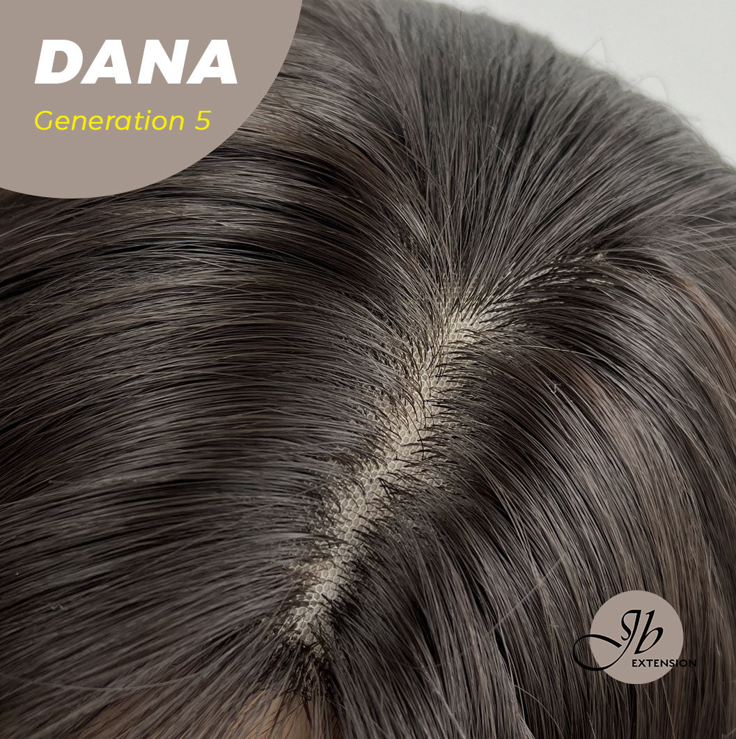 JBEXTENSION GENERATION FIVE 28 Inches Long Tea Black Darkest Brown Straight Wig With Bangs DANA G5