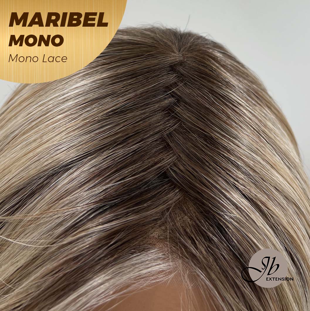 [PRE-ORDER] JBEXTENSION MARIBEL MONO Monofilament Handmade Wig 6X5 Full Monofilament Hand Tied Top Wig 16 Inches Blonde With Dark Root Wave Mono Lace Wig With Anti-slip Silicone Strips Glueless Wig Maribel Mono【BENDY EAR TABS】