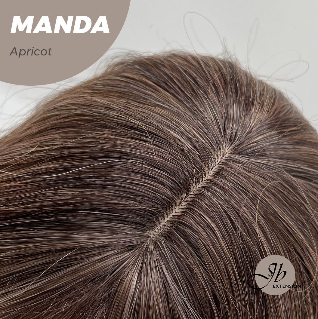 JBEXTENSION 26 Inches Long Apricot Body Wave With Bangs MANDA APRICOT