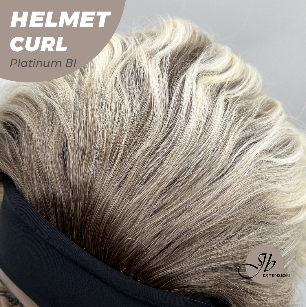 JBEXTENSION 15 Inches Short Curly Platinum Blonde Hair Headband Wig HELMET CURL - PLATINUM BLONDE