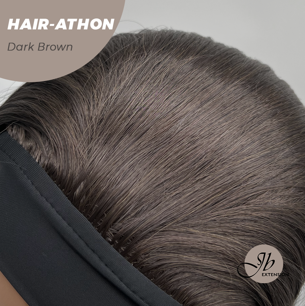 JBEXTENSION 18 Inches Curly Dark Brown Headband Wig HAIR-ATHON - DARK BROWN