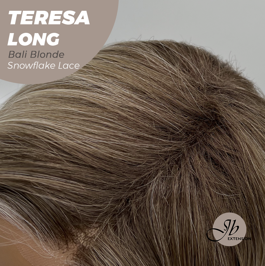 JBEXTENSION 22 Inches Long Bali Blonde Pre-Cut Snowflake Lace Frontlace Glueless Wig TERESA LONG BALI BLONDE【PERMATEASE】【BENDY EAR TABS】