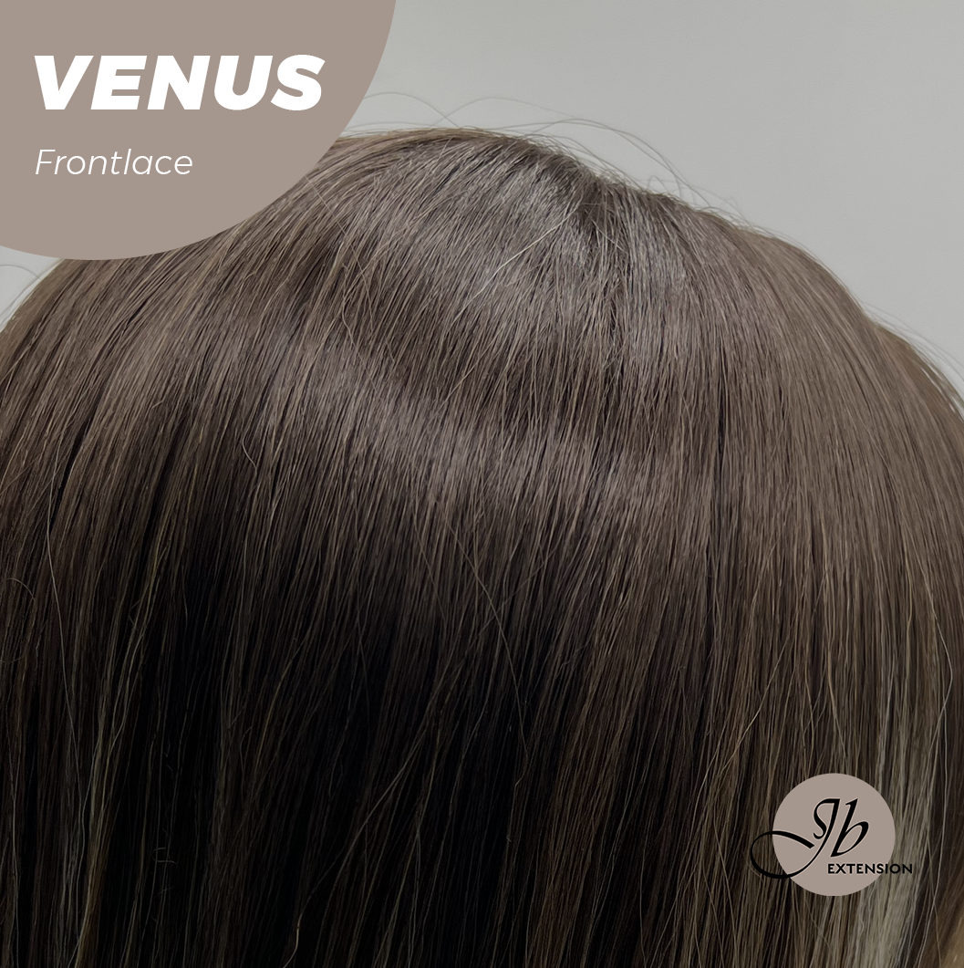 JBEXTENSION 16 Inches Mix Blonde Women Pre-Cut Frontlace Glueless Wig VENUS