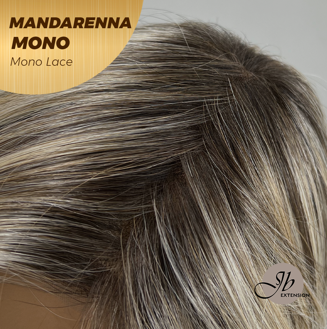[PRE-ORDER] JBEXTENSION MANDARENNA MONO Monofilament Handmade Wig 6X5 Full Monofilament Hand Tied Top Wig 8 Inches Dark Blonde Mono Lace Handmade Futura Fiber Wig With Anti-slip Silicone Strips Glueless Wig MANDARENNA MONO【BENDY EAR TABS】