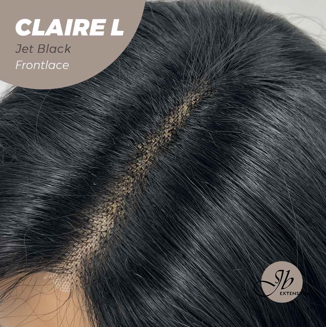 JBEXTENSION 26 Inches Body Wave Jet Black Pre-Cut Frontlace Glueless Wig CLAIRE L BLACK