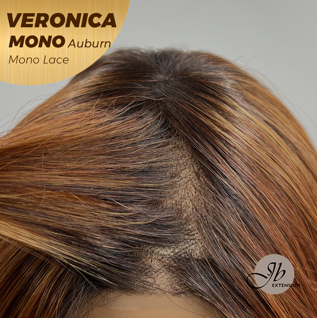 [PRE-ORDER] JBEXTENSION VERONICA MONO Monofilament Handmade Wig 6X5 Full Monofilament Hand Tied Top Wig 12 Inches Auburn Wave Mono Lace Wig With Anti-slip Silicone Strips Glueless Wig VERONICA MONO AUBURN【BENDY EAR TABS】