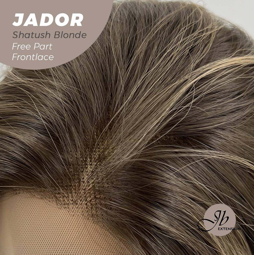 JBEXTENSION 10 Inches Shatush Dark Blonde Curly Lace Front Wig.Pre Plucked 13*4 HD Transparent Lace Frontal Handmade Futura Fiber Swiss Lace Synthetic Fiber Glueless Wig JADOR SHATUSH BLONDE