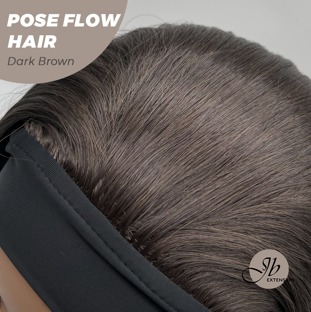 JBEXTENSION 18 Inches Dark Brown Headband Wig POSE FLOW HAIR - DARK BROWN