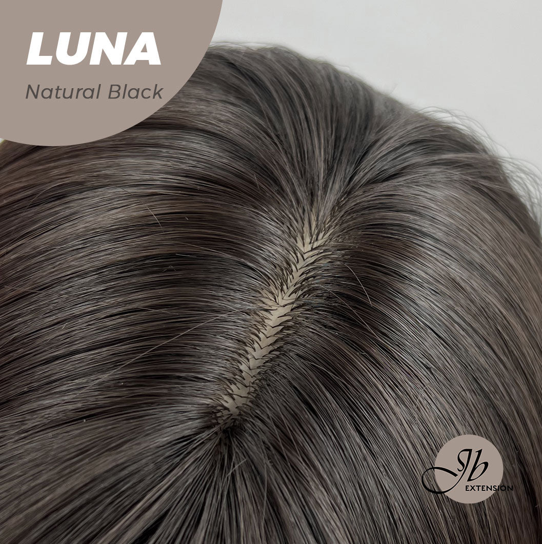 JBEXTENSION 24 Inches Long Straight Nature Black Wig With Bangs LUNA NATURAL BLACK