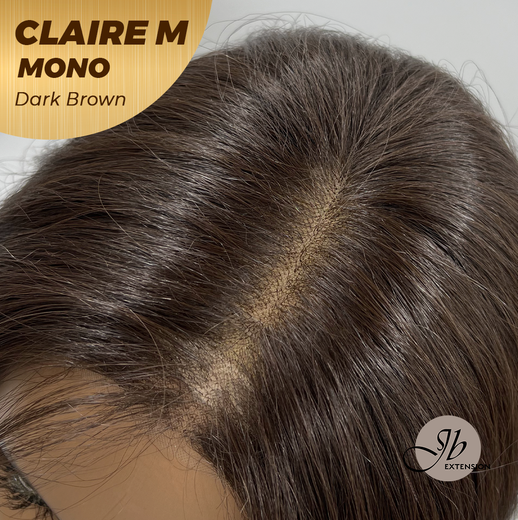 [PRE-ORDER] JBEXTENSION CLAIRE MONO DARK BROWN Partial Monofilament Wig 22 Inches Dark Brown Partial Mono Lace Glueless Wig CLAIRE MONO DARK BROWN【BENDY EAR TABS】