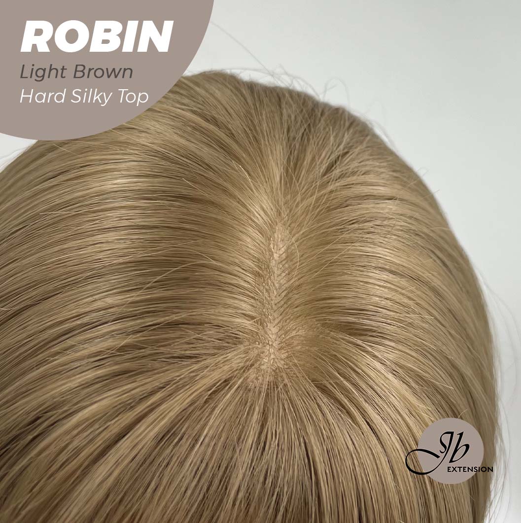 JBEXTENSION 22 Inches  Scalpiana Light Brown Wolf Cut 3.5X4 Hard Silky Top Natural Scalp Effect Wig ROBIN LIGHT BROWN