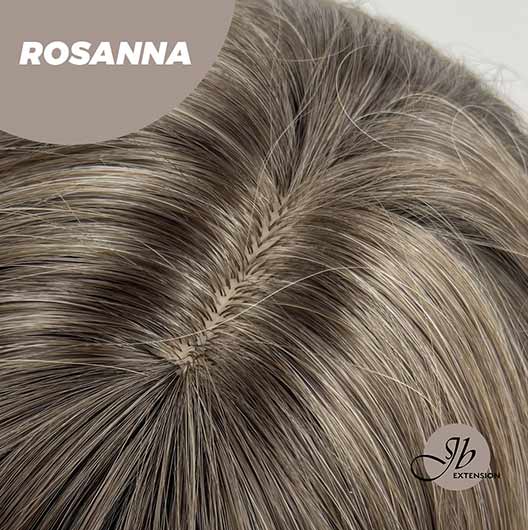 JBEXTENSION 28 Inches Long Body Wave Mix Grey Blonde Wig With Bangs ROSANNA